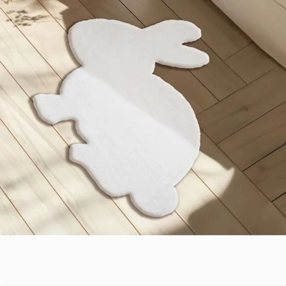 Mon Chateau Faux Fur Shaped Rug, bunny,  nwt